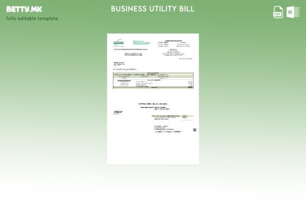 Сметка за комунални услуги за деловна активност на потрошувачите на енергија на 